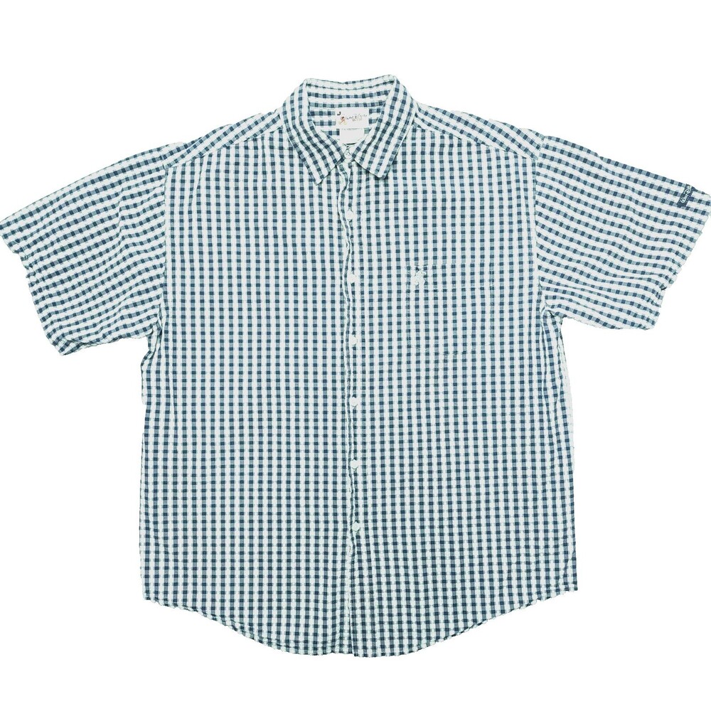 Walt Disney World Men's Mickey Mouse Blue & White Striped Shirt Size L